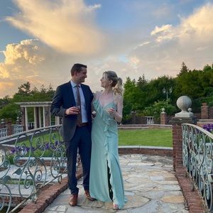Revelry Paloma Chiffon Dress in Sage